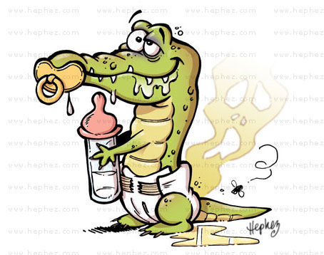 illustration d'un bébé crocodile